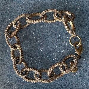 J Crew Crystal Rhinestones Link Bracelet Gold